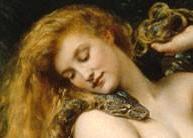 Close up on Lilith painting by John Collier 187
