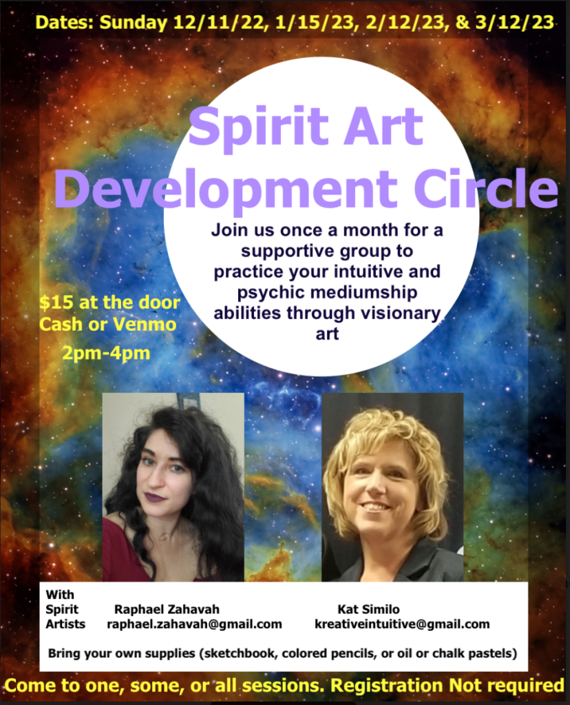 Flyer for Spirit Art development circle 
